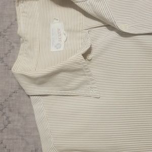 J. Crew Thin Brown Stripe Vintage Oxford Cloth Button Down
